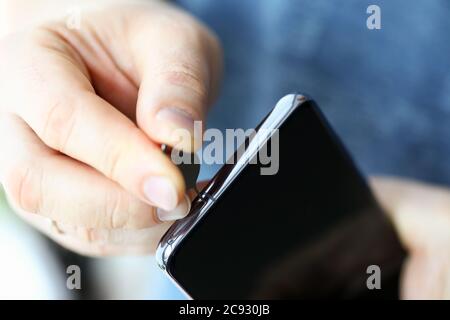 Sim card replacement Stock Photo