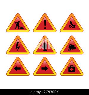 under construction website and road sign vector Stock Vector