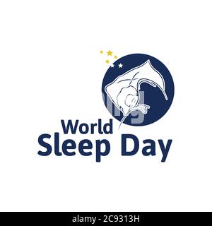 Vector illustration of a background for World Sleep Day. Stock Vector