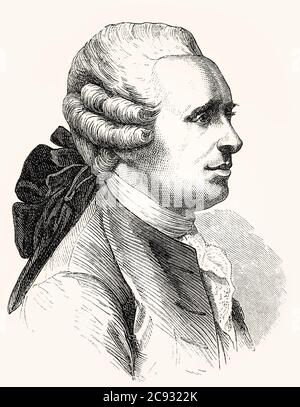 Jean-Baptiste le Rond d'Alembert, 1717 –1783, a French mathematician, physicist and philosopher Stock Photo