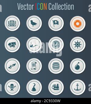 Pirate icons set Stock Vector Image & Art - Alamy