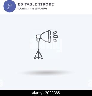 Studio Lighting icon vector, filled flat sign, solid pictogram isolated on white, logo illustration. Studio Lighting icon for presentation. Stock Vector