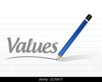 Values message sign illustration design over a white background Stock Vector