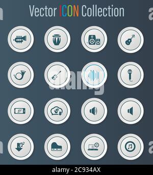 Music icons set Stock Vector