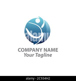 People Logo Design Illustration. Community, network and social icon design template Stock Vector