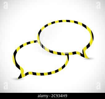 Warning cloud conversation illustration design over a white background Stock Vector