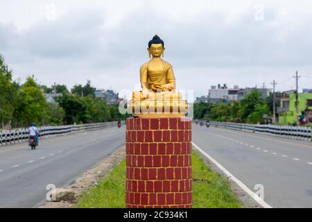 Statue of Gautama Buddha on the Siddhartha Highway in Bhairahawa, Nepal Stock Photo