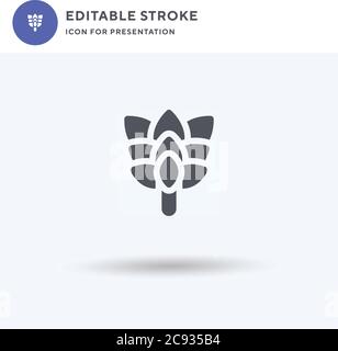 Birch Whisk icon vector, filled flat sign, solid pictogram isolated on white, logo illustration. Birch Whisk icon for presentation. Stock Vector