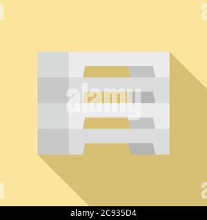 Concrete blocks icon. Flat illustration of concrete blocks vector icon for web design Stock Vector