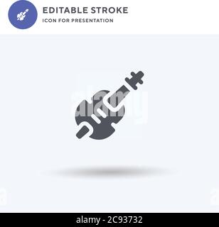 Double Bass icon vector, filled flat sign, solid pictogram isolated on white, logo illustration. Double Bass icon for presentation. Stock Vector