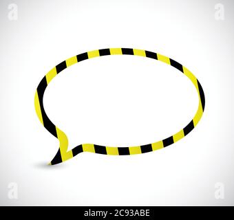 Warning speech cloud illustration design over a white background Stock Vector