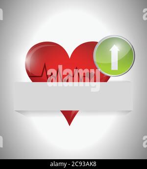 Lifeline heart illustration design over a white background Stock Vector