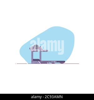 Professional treadmill vector illustration. Gym fitness athletic treadmill. Fit and healthy lifestyle. Athletic equipment for workout and running. Stock Vector