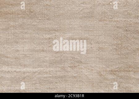 Vintage handwoven natural linen fabric texture background Stock Photo