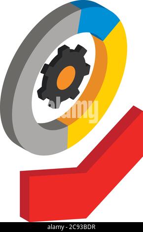 Technical optimization icon, isometric style Stock Vector