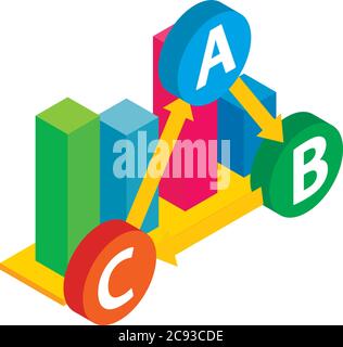 Webtraffic analysis icon, isometric style Stock Vector