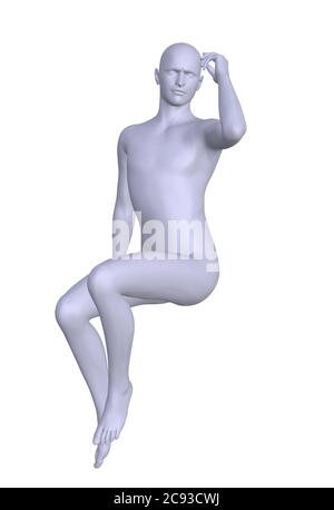 Abstract white human model digitally rendered illustration. Stock Photo