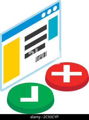 Web landing icon, isometric style Stock Vector