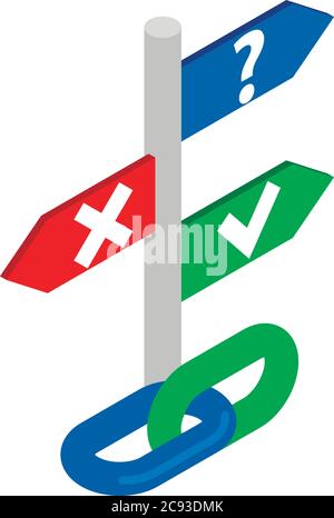 Link building icon, isometric style Stock Vector