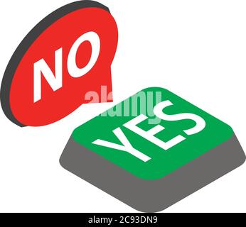 Choice answer icon, isometric style Stock Vector
