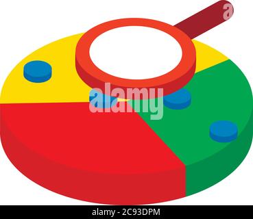 Web analytics icon, isometric style Stock Vector