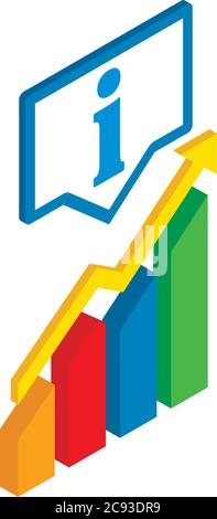 Seo report icon, isometric style Stock Vector