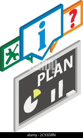 Marketing plan icon, isometric style Stock Vector