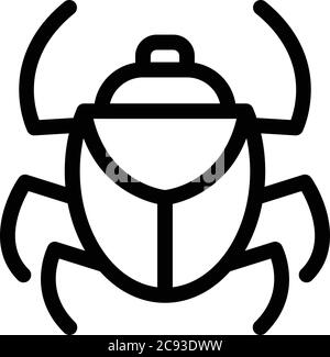 Forest scarab beetle icon, outline style Stock Vector