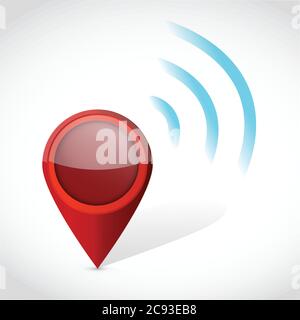 Pointer and wifi illustration design over a white background Stock Vector