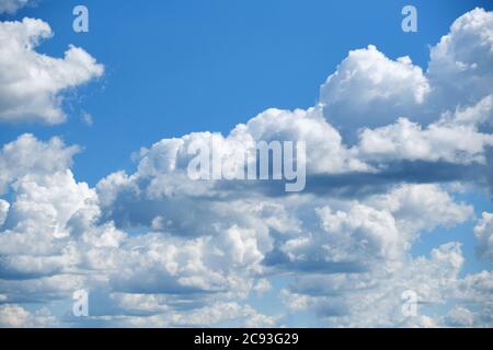 Many white clouds in the blue sky Stock Photo