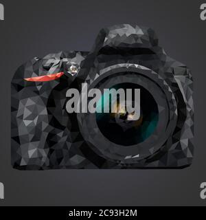 Vector image of a camera in low poly style Stock Vector