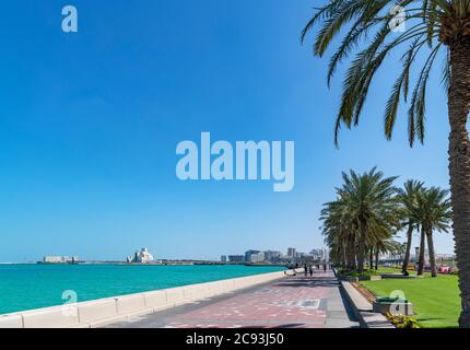 The Corniche looking towards the Museum of Islamic Art, Doha, Qatar, Middle East Stock Photo