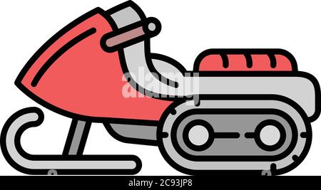 Snowmobile icon. Outline snowmobile vector icon for web design isolated on white background Stock Vector