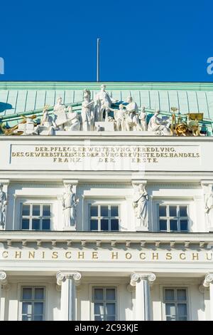 Wien, Vienna: Technische Universität TU Wien (Vienna University of Technology) main building in 01. Old Town, Wien, Austria Stock Photo