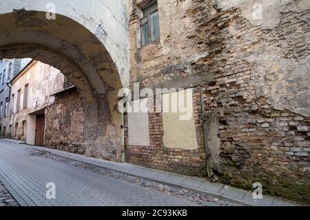 Streets of Uzupis an alternative neighbourhood in the old town of Vilnius, Lithuania. Stock Photo