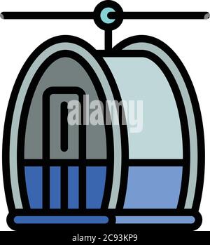 Cable car icon. Outline cable car vector icon for web design isolated on white background Stock Vector