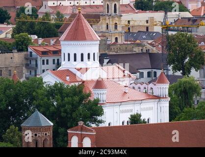 The Cathedral of the Theotokos in Vilnius (Lithuanian: Vilniaus Dievo Motinos Ėmimo į Dangų katedra) is the episcopal see of the Orthodox Christian Me Stock Photo