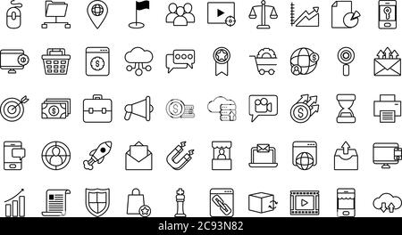 marketing icon set over white background, line style, vector illustration Stock Vector