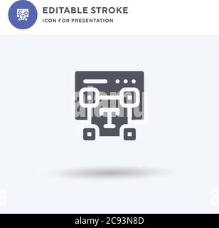 Text Editor icon vector, filled flat sign, solid pictogram isolated on white, logo illustration. Text Editor icon for presentation. Stock Vector