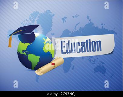 Education concept illustration design over a blue background Stock Vector