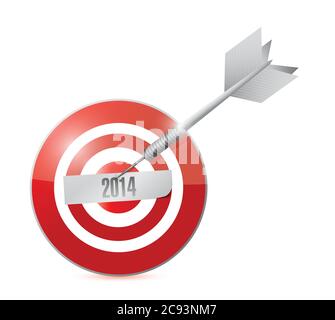 2014 year on the target. illustration design over a white background Stock Vector