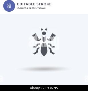 Mantis icon vector, filled flat sign, solid pictogram isolated on white, logo illustration. Mantis icon for presentation. Stock Vector