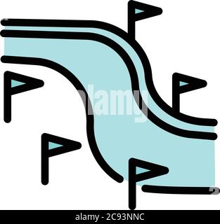 Ski resort track icon. Outline ski resort track vector icon for web design isolated on white background Stock Vector