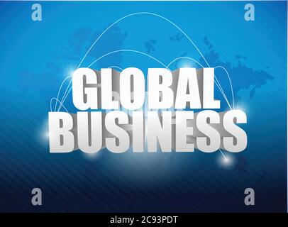 Global business world map concept illustration design background Stock Vector
