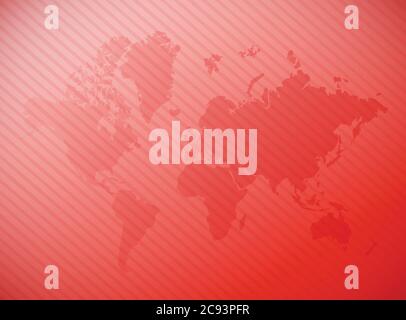 World map illustration design over a red background Stock Vector