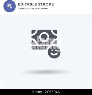 Money icon vector, filled flat sign, solid pictogram isolated on white, logo illustration. Money icon for presentation. Stock Vector