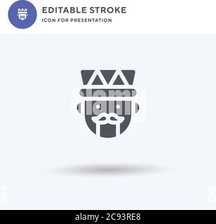Nutcracker icon vector, filled flat sign, solid pictogram isolated on white, logo illustration. Nutcracker icon for presentation. Stock Vector