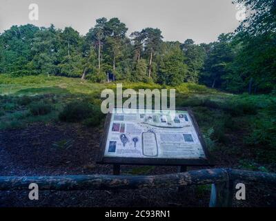 Map to Keston common conservation area with woodland in the background, Greater London, England, United Kingdom, Europe Stock Photo
