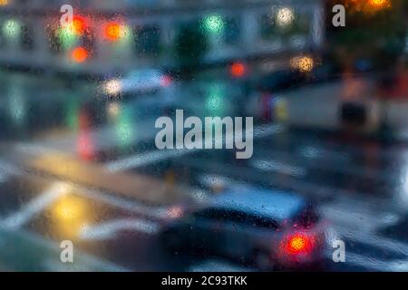 Ninth Avenue in Chelsea in New York during a a thunderstorm on Wednesday, July 22, 2020. (© Richard B. Levine) Stock Photo