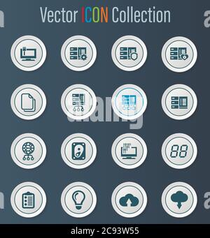 Server icon set Stock Vector